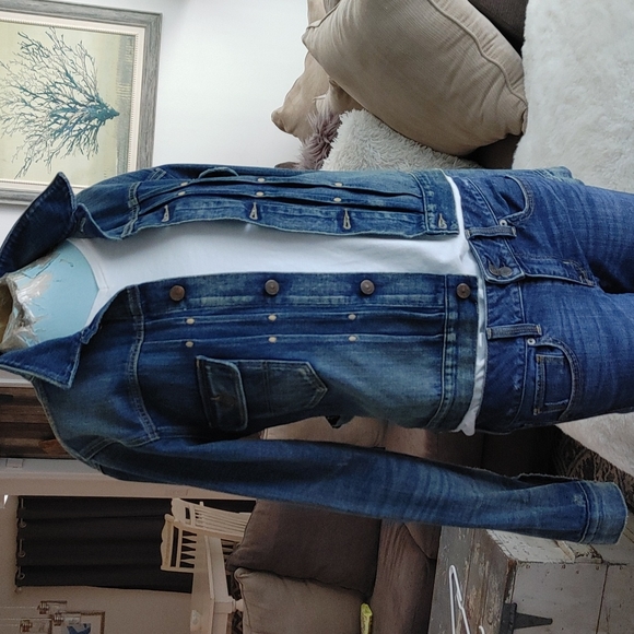 Polo Ralph Lauren cropped denim distressed jacket M